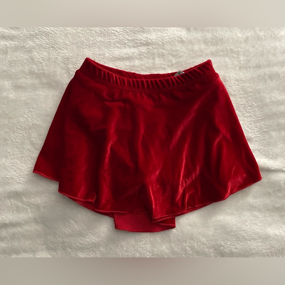 Red velvet dance skirt size girls medium